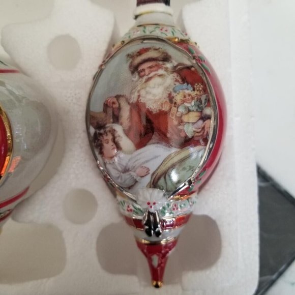 VNTG 2000 Bradford Exchange Santa Millennial Porcelain Ornaments Collection # 3 - Picture 5 of 10